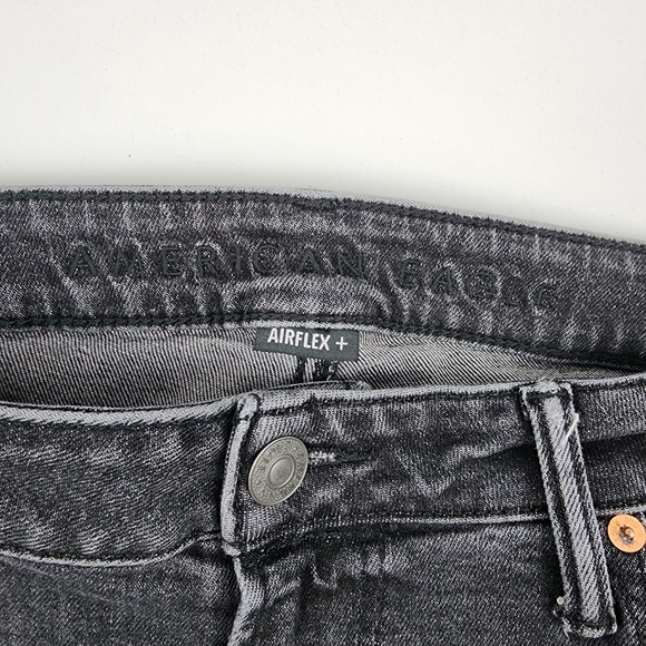 American Eagle Jeans Mens 36x32 Airflex+ Black Stretch Mid Rise Denim - Picture 4 of 9